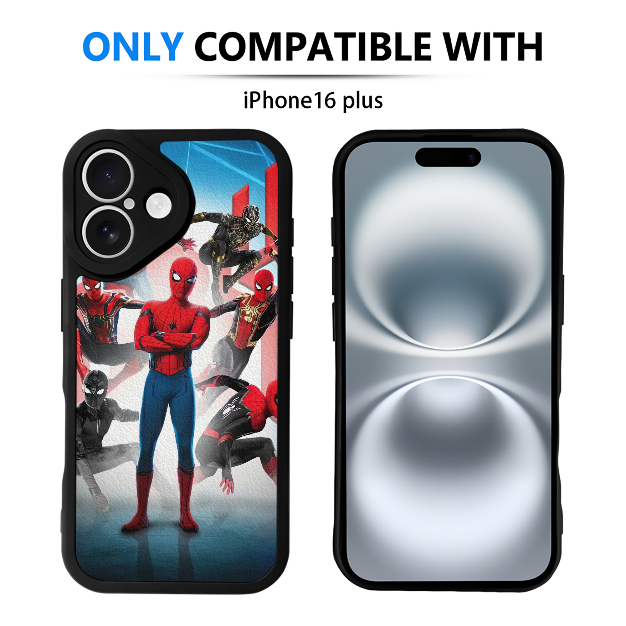 Spider Man スパイダーマン 【iPhone 16シリーズ対応】シリコンスマホケース（レザー調） 材質：シリコン